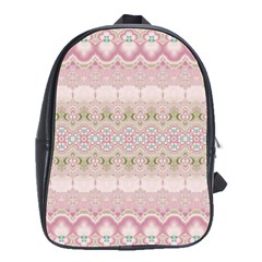 Boho Pastel Spring Floral Pink School Bag (large) by SpinnyChairDesigns