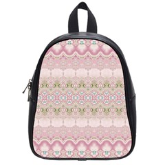 Boho Pastel Spring Floral Pink School Bag (small) by SpinnyChairDesigns