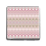 Boho Pastel Spring Floral Pink Memory Card Reader (Square 5 Slot) Front