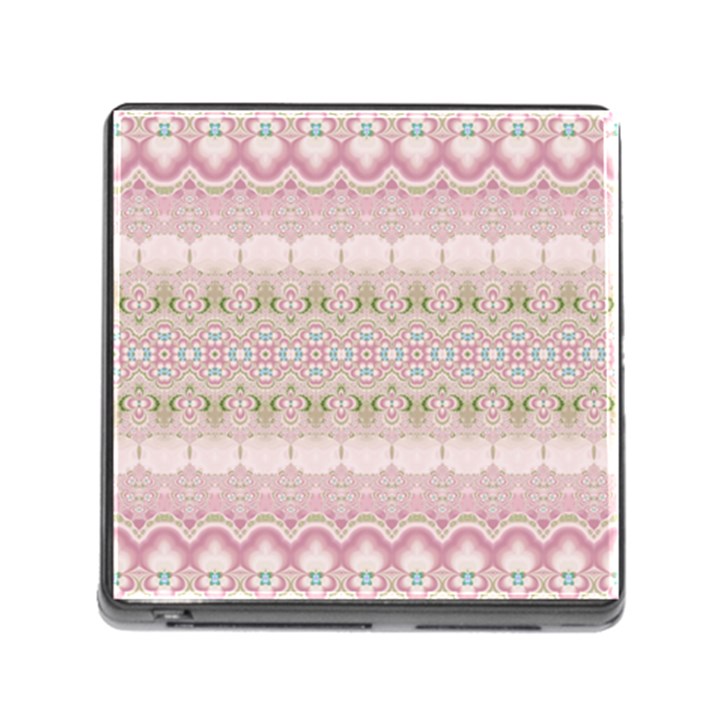 Boho Pastel Spring Floral Pink Memory Card Reader (Square 5 Slot)