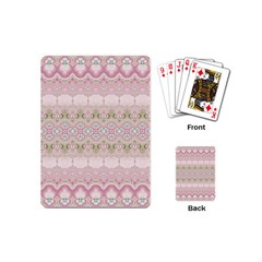 Boho Pastel Spring Floral Pink Playing Cards Single Design (mini) by SpinnyChairDesigns