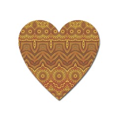 Boho Sunflower Print Heart Magnet by SpinnyChairDesigns