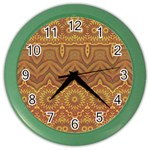 Boho Sunflower Print Color Wall Clock Front