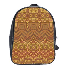 Boho Sunflower Print School Bag (large) by SpinnyChairDesigns