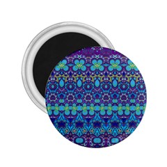 Boho Purple Blue Teal Floral 2 25  Magnets by SpinnyChairDesigns