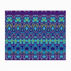 Boho Purple Blue Teal Floral Small Glasses Cloth by SpinnyChairDesigns