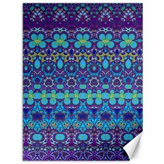 Boho Purple Blue Teal Floral Canvas 36  X 48  by SpinnyChairDesigns