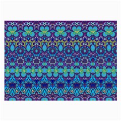 Boho Purple Blue Teal Floral Large Glasses Cloth by SpinnyChairDesigns