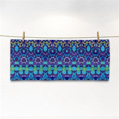 Boho Purple Blue Teal Floral Hand Towel by SpinnyChairDesigns