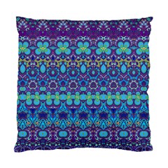 Boho Purple Blue Teal Floral Standard Cushion Case (one Side) by SpinnyChairDesigns