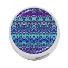 Boho Purple Blue Teal Floral 4-port Usb Hub (one Side) by SpinnyChairDesigns