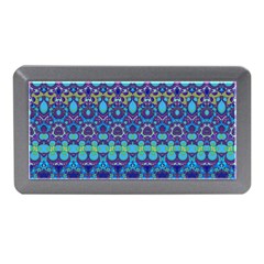 Boho Purple Blue Teal Floral Memory Card Reader (mini) by SpinnyChairDesigns