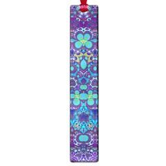 Boho Purple Blue Teal Floral Large Book Marks by SpinnyChairDesigns