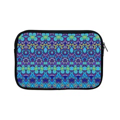 Boho Purple Blue Teal Floral Apple Ipad Mini Zipper Cases by SpinnyChairDesigns