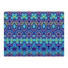 Boho Purple Blue Teal Floral Double Sided Flano Blanket (mini)  by SpinnyChairDesigns