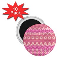 Boho Pink Floral Pattern 1 75  Magnets (10 Pack)  by SpinnyChairDesigns