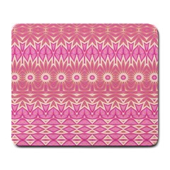 Boho Pink Floral Pattern Large Mousepads by SpinnyChairDesigns