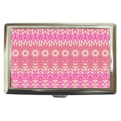 Boho Pink Floral Pattern Cigarette Money Case by SpinnyChairDesigns