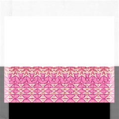 Boho Pink Floral Pattern Rectangular Jigsaw Puzzl by SpinnyChairDesigns