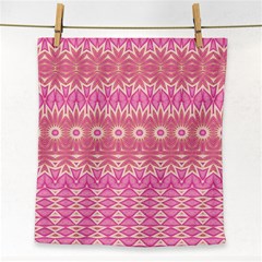 Boho Pink Floral Pattern Face Towel by SpinnyChairDesigns