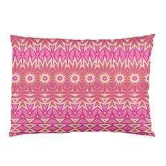 Boho Pink Floral Pattern Pillow Case (two Sides) by SpinnyChairDesigns