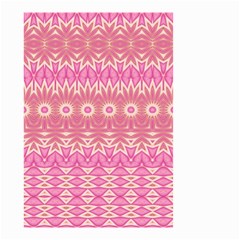 Boho Pink Floral Pattern Small Garden Flag (two Sides) by SpinnyChairDesigns