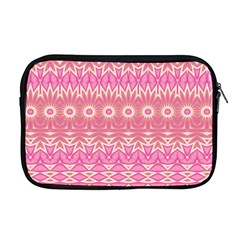 Boho Pink Floral Pattern Apple Macbook Pro 17  Zipper Case by SpinnyChairDesigns