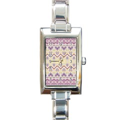 Boho Violet Yellow Rectangle Italian Charm Watch by SpinnyChairDesigns