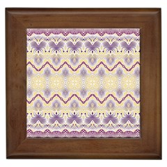 Boho Violet Yellow Framed Tile by SpinnyChairDesigns