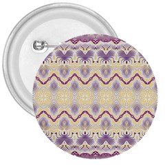 Boho Violet Yellow 3  Buttons by SpinnyChairDesigns