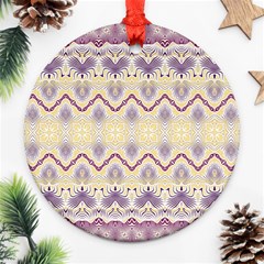 Boho Violet Yellow Ornament (round) by SpinnyChairDesigns