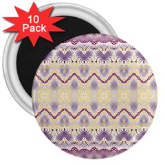 Boho Violet Yellow 3  Magnets (10 Pack)  by SpinnyChairDesigns