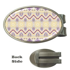 Boho Violet Yellow Money Clips (oval)  by SpinnyChairDesigns