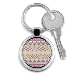 Boho Violet Yellow Key Chain (round) by SpinnyChairDesigns