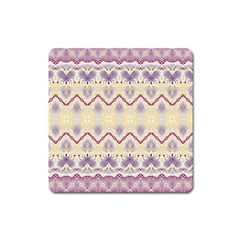 Boho Violet Yellow Square Magnet by SpinnyChairDesigns