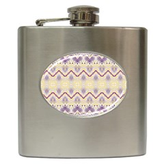 Boho Violet Yellow Hip Flask (6 Oz) by SpinnyChairDesigns