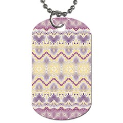 Boho Violet Yellow Dog Tag (two Sides) by SpinnyChairDesigns