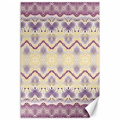 Boho Violet Yellow Canvas 12  X 18  by SpinnyChairDesigns