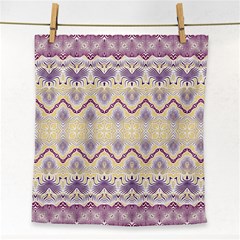 Boho Violet Yellow Face Towel by SpinnyChairDesigns