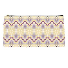 Boho Violet Yellow Pencil Case by SpinnyChairDesigns