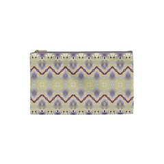 Boho Violet Yellow Cosmetic Bag (small) by SpinnyChairDesigns