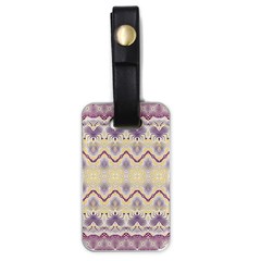 Boho Violet Yellow Luggage Tag (one Side) by SpinnyChairDesigns