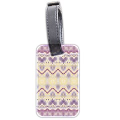 Boho Violet Yellow Luggage Tag (two Sides) by SpinnyChairDesigns