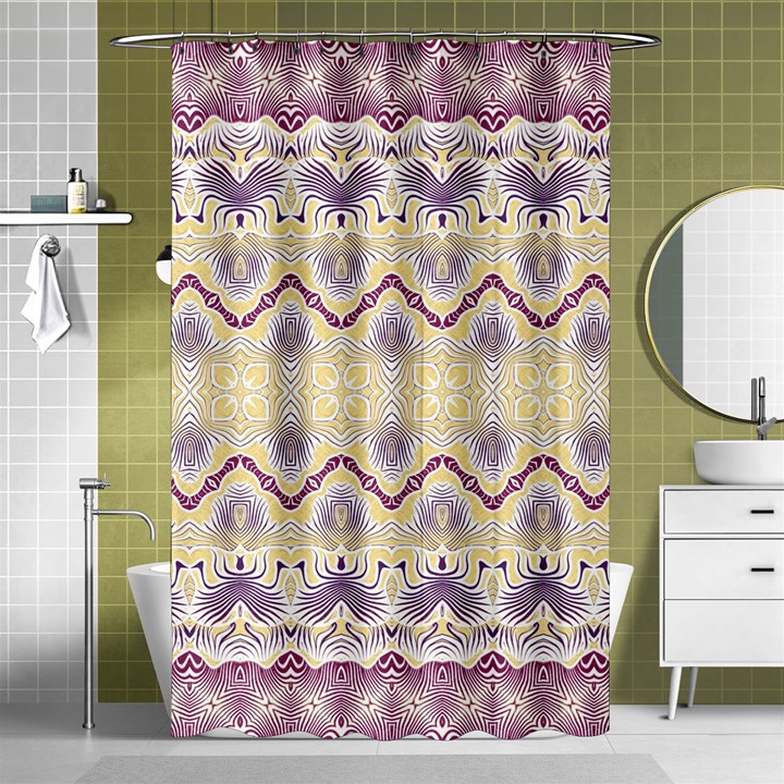 Boho Violet Yellow Shower Curtain 48  x 72  (Small) 