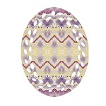 Boho Violet Yellow Oval Filigree Ornament (Two Sides) Back