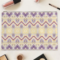 Boho Violet Yellow Cosmetic Bag (xxl) by SpinnyChairDesigns