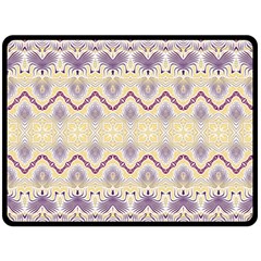 Boho Violet Yellow Double Sided Fleece Blanket (large)  by SpinnyChairDesigns