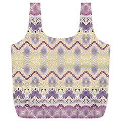 Boho Violet Yellow Full Print Recycle Bag (xl) by SpinnyChairDesigns