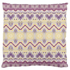 Boho Violet Yellow Large Flano Cushion Case (one Side) by SpinnyChairDesigns