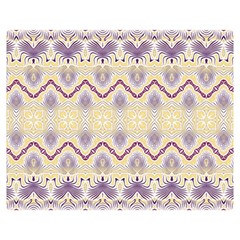 Boho Violet Yellow Double Sided Flano Blanket (medium)  by SpinnyChairDesigns